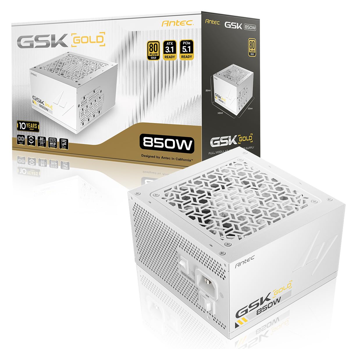 新品同様 Antec GSK Gold 850W 電源ユニット Amazon | ANTEC 電源ユニット GSK850 V2 ATX3.1 出力850W ホワイト